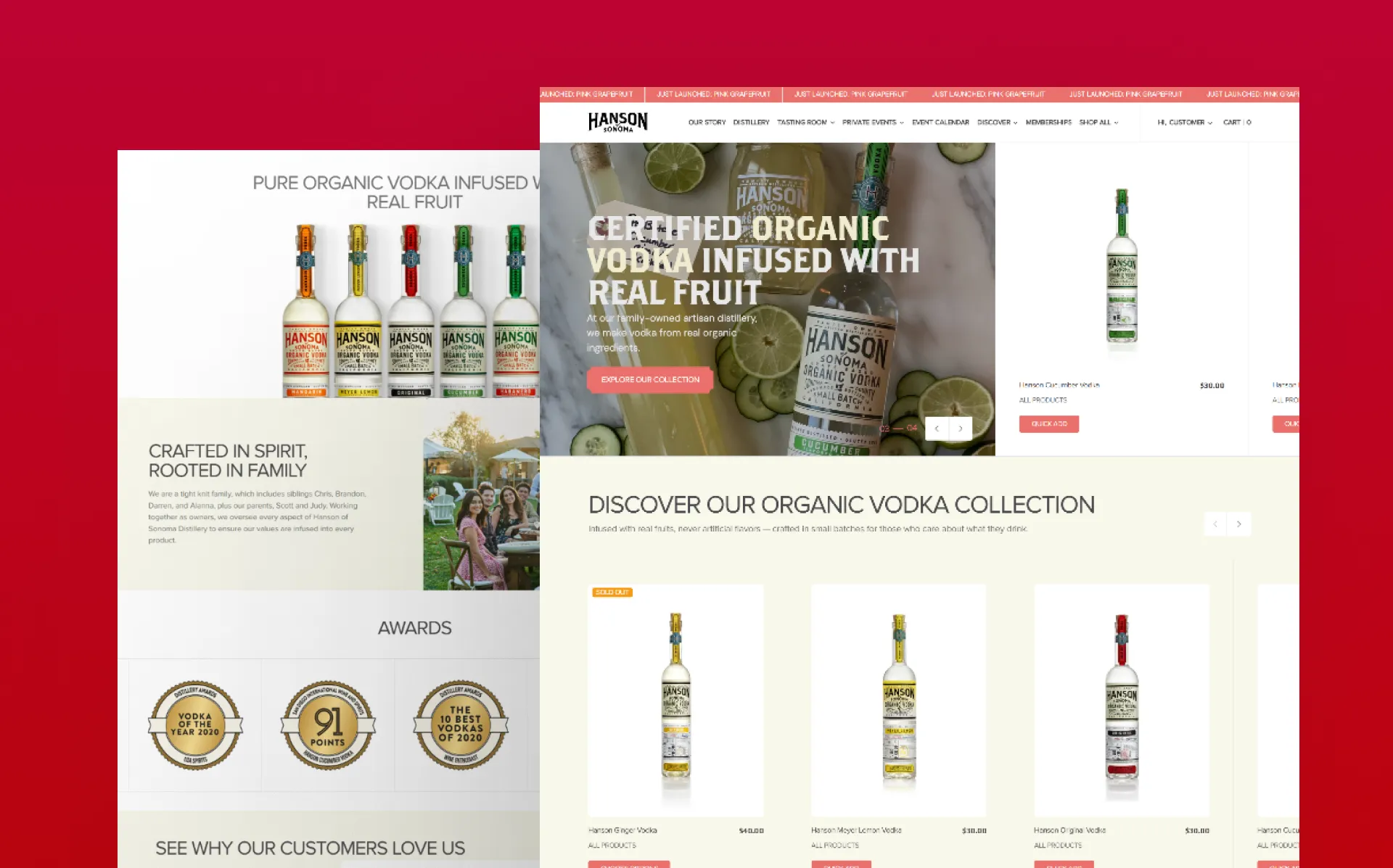 Hanson of Sonoma Storefront Desktop Web Design